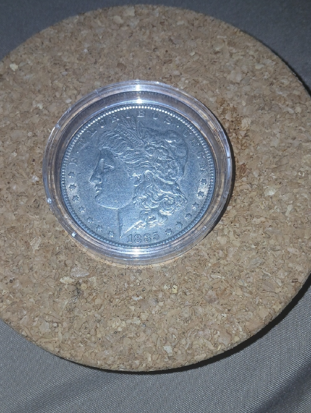 $1 Silver Morgan Authentic 1885 No Mint Dollar Coin In Collectible Display Rare